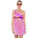 Digital Arts Fractals Futuristic Pink One Soulder Bodycon Dress View1