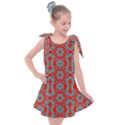 Seamless Geometric Pattern In A Red Kids  Tie Up Tunic Dress View1