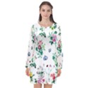 Leaves Long Sleeve Chiffon Shift Dress  View1