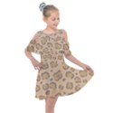 Leopard Print Kids  Shoulder Cutout Chiffon Dress View1