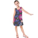 Vector Seamless Flower And Leaves Pattern Kids  Sleeveless Dress View1