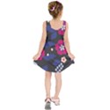 Vector Seamless Flower And Leaves Pattern Kids  Sleeveless Dress View2