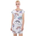 Cute Unicorns With Magical Elements Vector Cap Sleeve Bodycon Dress View1