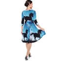 Wonderful Unicorn Silhouette In The Night Quarter Sleeve Waist Band Dress View2