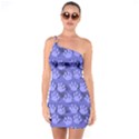 Pattern Texture Feet Dog Blue One Soulder Bodycon Dress View1