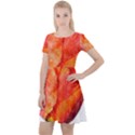 Spring Tulip red watercolor aquarel Cap Sleeve Velour Dress  View1