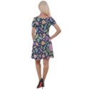 Floral pattern Cap Sleeve Velour Dress  View2