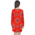 Geometric Design Decor Decorative Repeating Pattern Seamless Long Sleeve Chiffon Shift Dress  View2