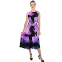 Wonderful Unicorn With Fairy In The Night Midi Tie-Back Chiffon Dress View1