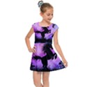 Wonderful Unicorn With Fairy In The Night Kids  Cap Sleeve Dress View1