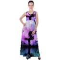 Wonderful Unicorn With Fairy In The Night Empire Waist Velour Maxi Dress View1