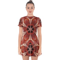 Star Pattern Red Abstract Drop Hem Mini Chiffon Dress by Vaneshart