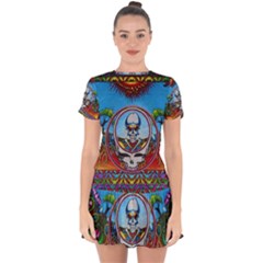 Grateful Dead Wallpapers Drop Hem Mini Chiffon Dress by Sapixe