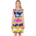 bubble liquid print Capsleeve Midi Dress View1