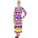 bubble liquid print Velvet Maxi Wrap Dress View1