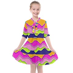 Bubble Liquid Print Kids  All Frills Chiffon Dress by designsbymallika