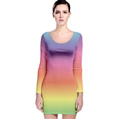 Rainbow Shades Long Sleeve Velvet Bodycon Dress by designsbymallika