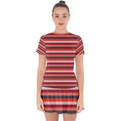 Stripey 13 Drop Hem Mini Chiffon Dress by anthromahe