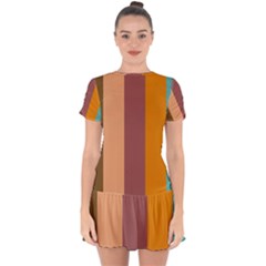 Stripey 15 Drop Hem Mini Chiffon Dress by anthromahe