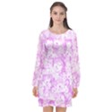 Pink Hentai  Long Sleeve Chiffon Shift Dress  View1