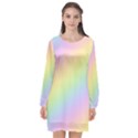 Pastel Goth Rainbow  Long Sleeve Chiffon Shift Dress  View1