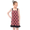 Polka Dots Black On Indian Red Kids  Overall Dress View1