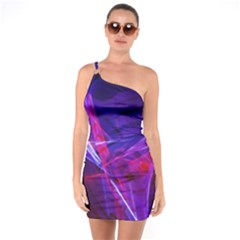 Fractal Flash One Soulder Bodycon Dress by Sparkle