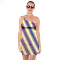 Colorful Strips One Soulder Bodycon Dress by Sparkle