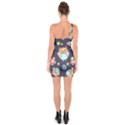 Owl Stars Pattern Background One Soulder Bodycon Dress View2