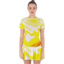 Golden Yellow Rose Drop Hem Mini Chiffon Dress View1