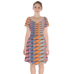 Zappwaits Pattern Short Sleeve Bardot Dress by zappwaits