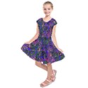 Purple Abstract Butterfly Pattern Kids  Short Sleeve Dress View1