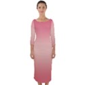 Pink Blush Gradient Ombre Colors Quarter Sleeve Midi Bodycon Dress View1