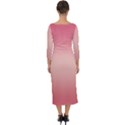 Pink Blush Gradient Ombre Colors Quarter Sleeve Midi Bodycon Dress View2