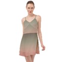 Tea Rose and Sage Gradient Ombre Colors Summer Time Chiffon Dress View1