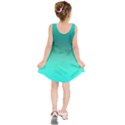 Teal Turquoise Green Gradient Ombre Kids  Sleeveless Dress View2