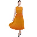 Red Orange Gradient Ombre Colored Round Neck Boho Dress View1