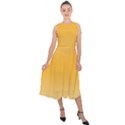 Saffron Yellow and Cream Gradient Ombre Color Midi Tie-Back Chiffon Dress View1