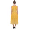 Saffron Yellow and Cream Gradient Ombre Color Midi Tie-Back Chiffon Dress View2