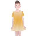 Saffron Yellow and Cream Gradient Ombre Color Kids  Simple Cotton Dress View1