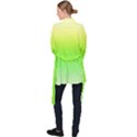 Lemon Yellow and Lime Green Gradient Ombre Color Long Sleeve Velvet Kimono  View2