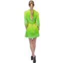 Lemon Yellow and Lime Green Gradient Ombre Color Mini Skater Shirt Dress View2