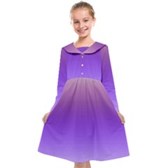 Plum And Violet Purple Gradient Ombre Color Kids  Midi Sailor Dress by SpinnyChairDesigns