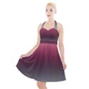 Blush Pink and Grey Gradient Ombre Color Halter Party Swing Dress  View1