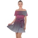 Blush Pink and Grey Gradient Ombre Color Off Shoulder Velour Dress View1