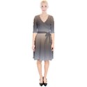 Brown and Grey Gradient Ombre Color Wrap Up Cocktail Dress View1