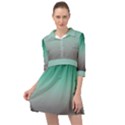 Teal Green and Grey Gradient Ombre Color Mini Skater Shirt Dress View1