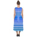 Blue Purple Color Stripes Ombre Midi Tie-Back Chiffon Dress View2