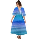 Blue Purple Color Stripes Ombre Kimono Sleeve Boho Dress View2