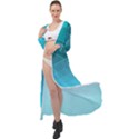 Aqua Blue and Teal Color Diamonds Maxi Chiffon Beach Wrap View1